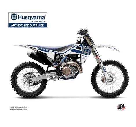Kit Deco Moto Cross Heritage Husqvarna TC 125 Blanc Gris