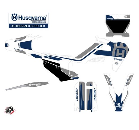 Kit Deco Moto Cross Heritage Husqvarna TC 125 Blanc Gris