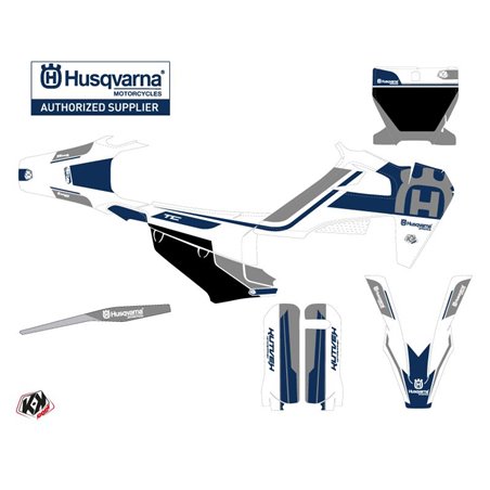 Kit Deco Moto Cross Heritage Husqvarna TC 125 Blanc Gris
