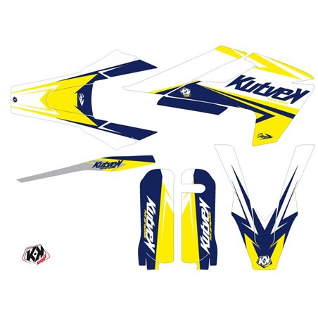 Kit Deco Moto Cross Stage Husqvarna TC 125 Blanc Jaune