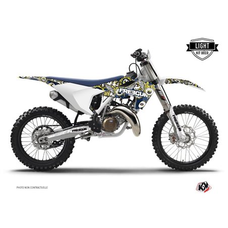 Kit Deco Moto Cross Freegun Eyed Husqvarna TC 125 Bleu Jaune