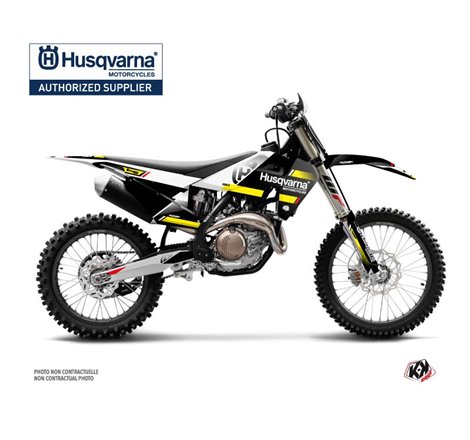Kit Deco Moto Cross Split Husqvarna TC 125 Noir Jaune