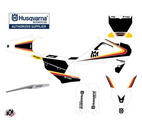 Kit Deco Moto Cross Legacy Husqvarna TC 125 Noir Jaune