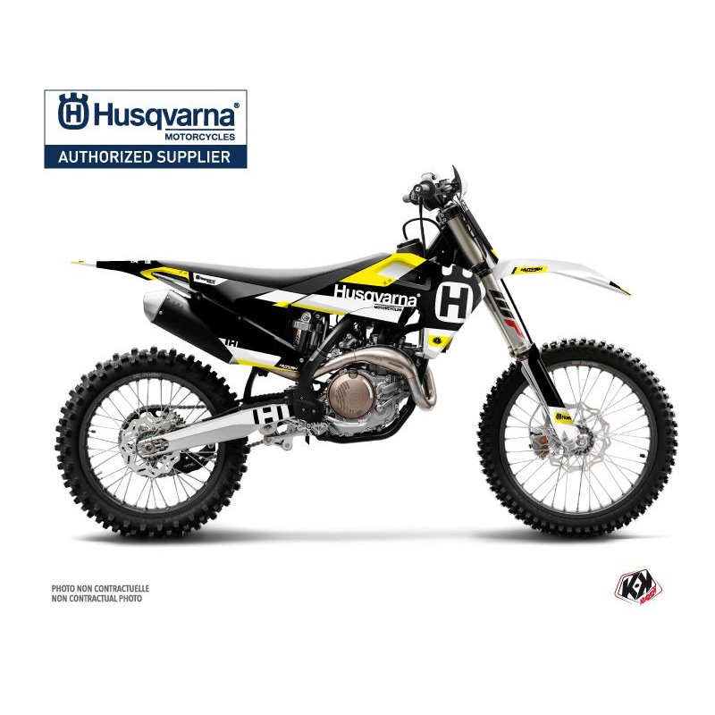 Kit Deco Moto Cross Block Husqvarna TC 125 Noir Jaune