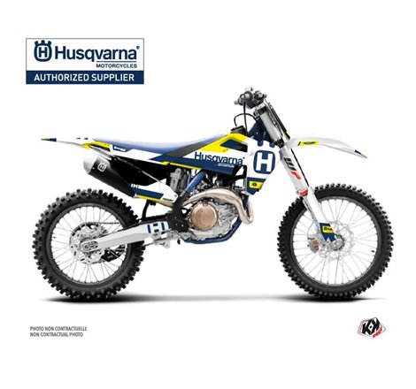 Kit Deco Moto Cross Block Husqvarna TC 125 Bleu Jaune