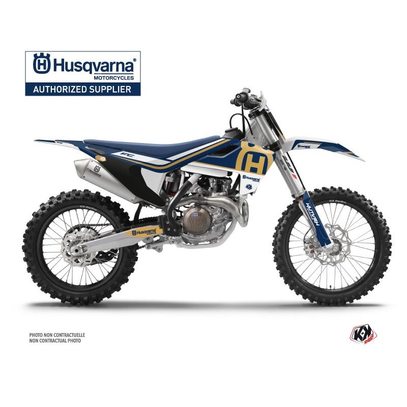 Kit Deco Moto Cross Heritage Husqvarna FC 250 Bleu