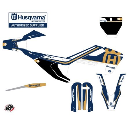 Kit Deco Moto Cross Heritage Husqvarna FC 250 Bleu