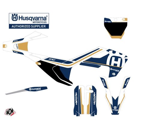 Kit Deco Moto Cross Heritage Husqvarna FC 250 Blanc