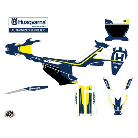 Kit Deco Moto Cross Heritage Husqvarna FC 250 Bleu Blanc