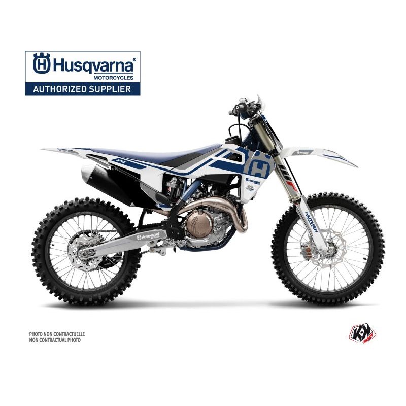 Kit Deco Moto Cross Heritage Husqvarna FC 250 Blanc Gris