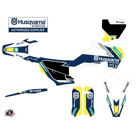 Kit Deco Moto Cross Rocky Husqvarna FC 250 Bleu