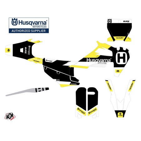 Kit Deco Moto Cross Block Husqvarna FC 250 Noir Jaune