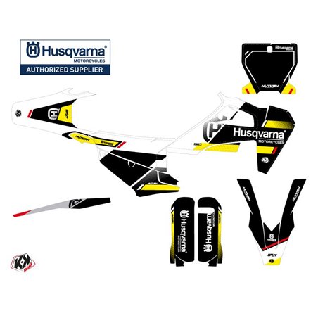 Kit Deco Moto Cross Split Husqvarna FC 250 Noir Jaune