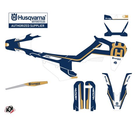 Kit Deco Moto Cross Heritage Husqvarna FC 350 Bleu