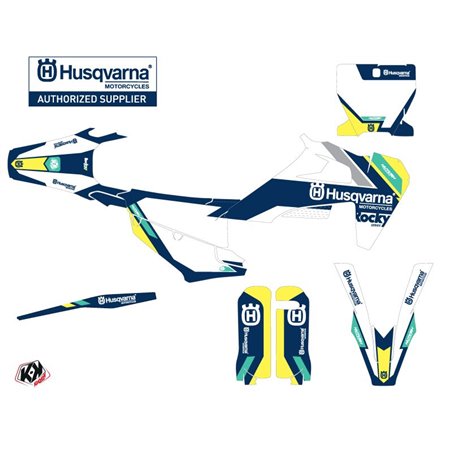 Kit Deco Moto Cross Rocky Husqvarna FC 350 Bleu