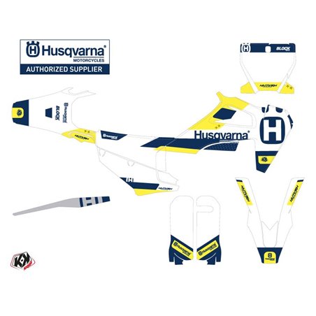 Kit Deco Moto Cross Block Husqvarna FC 350 Bleu Jaune