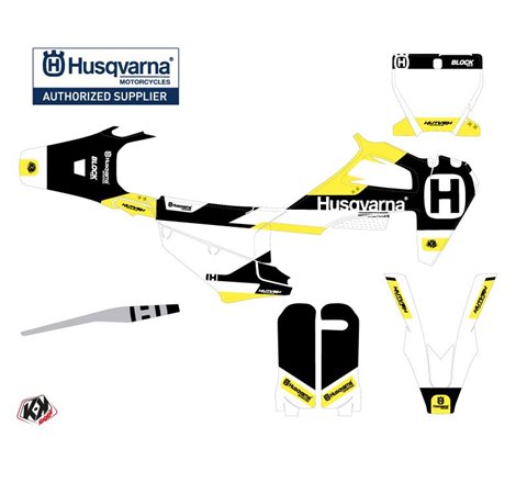 Kit Deco Moto Cross Block Husqvarna FC 350 Noir Jaune