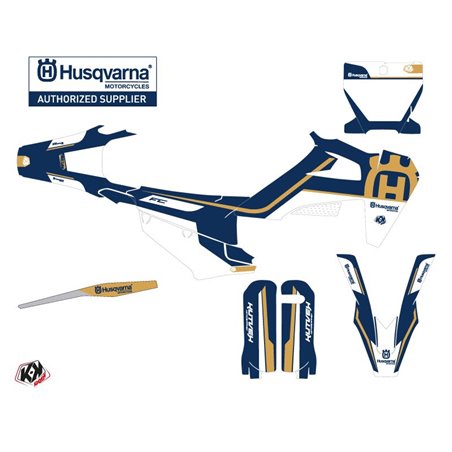 Kit Deco Moto Cross Heritage Husqvarna FC 350 Bleu