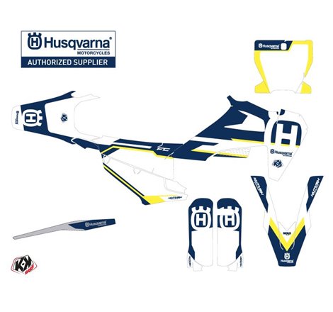 Kit Deco Moto Cross Nova Husqvarna FC 350 Bleu