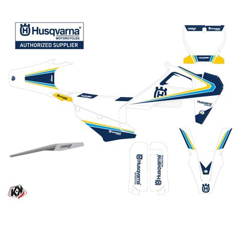 Kit Deco Moto Cross Legacy Husqvarna FC 350 Bleu Jaune