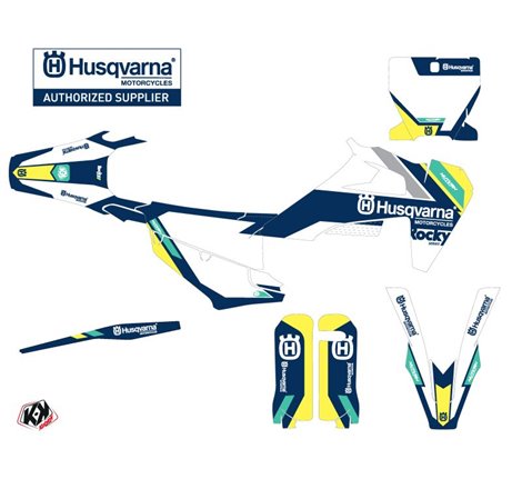 Kit Deco Moto Cross Rocky Husqvarna FC 450 Bleu