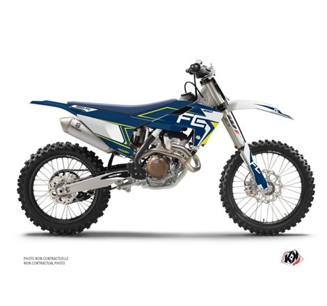 Kit Deco Moto Cross Halftone Husqvarna FC 450 Blanc Bleu