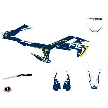 Kit Deco Moto Cross Halftone Husqvarna FC 450 Blanc Bleu