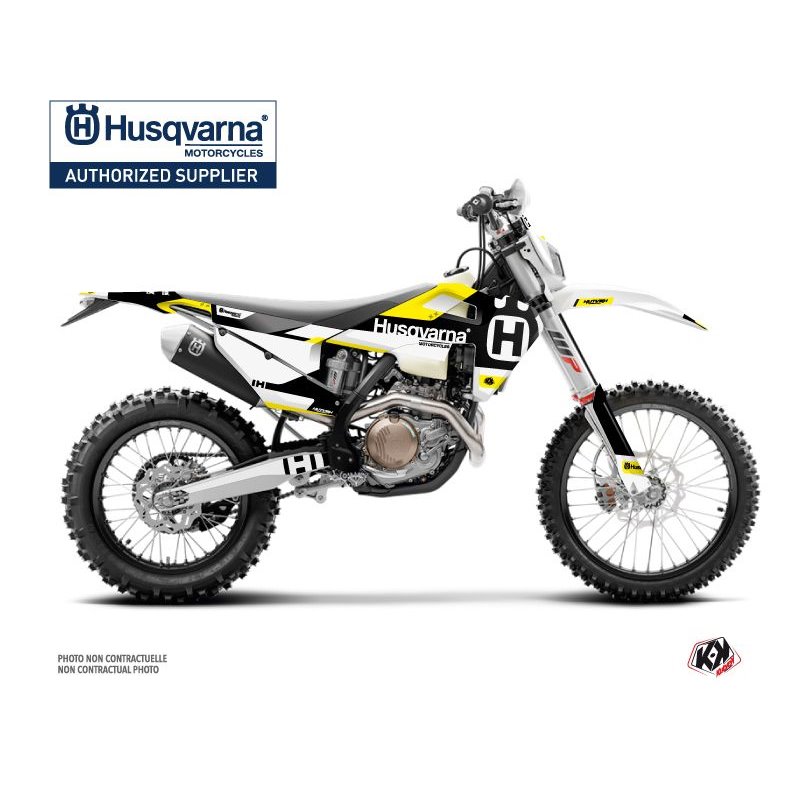 Kit Deco Moto Cross Block Husqvarna 125 TE Noir Jaune