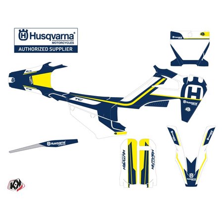 Kit Deco Moto Cross Heritage Husqvarna 250 TE Bleu Blanc