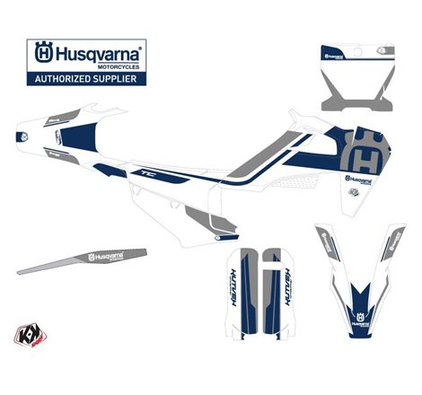 Kit Deco Moto Cross Heritage Husqvarna 250 TE Blanc Gris