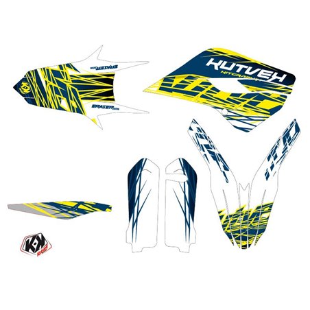 Kit Deco Moto Cross Eraser Husqvarna TC 250 Jaune Bleu