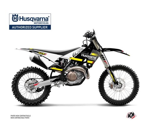 Kit Deco Moto Cross Split Husqvarna 250 TE Noir Jaune