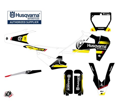 Kit Deco Moto Cross Split Husqvarna 250 TE Noir Jaune