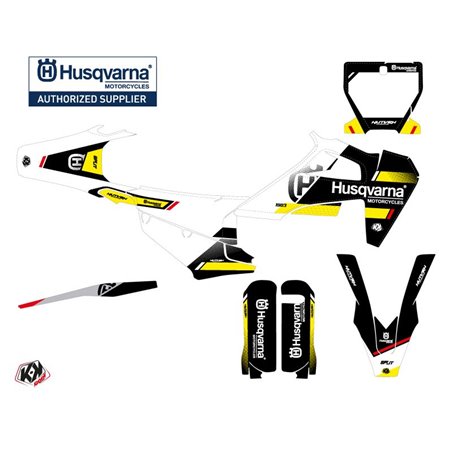 Kit Deco Moto Cross Split Husqvarna 250 TE Noir Jaune