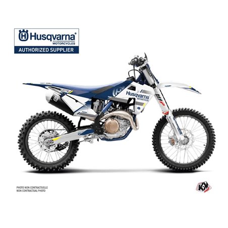 Kit Deco Moto Split Husqvarna 250 TE Blanc Bleu