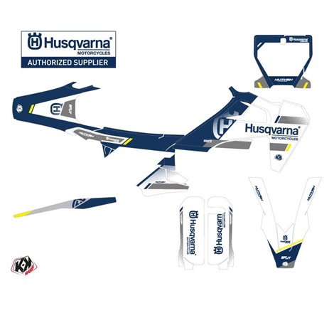 Kit Deco Moto Split Husqvarna 250 TE Blanc Bleu
