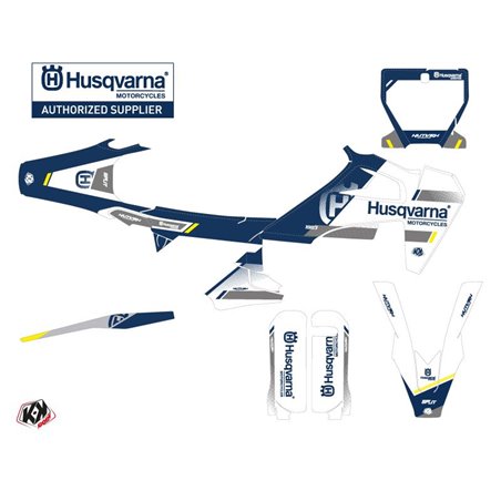Kit Deco Moto Split Husqvarna 250 TE Blanc Bleu