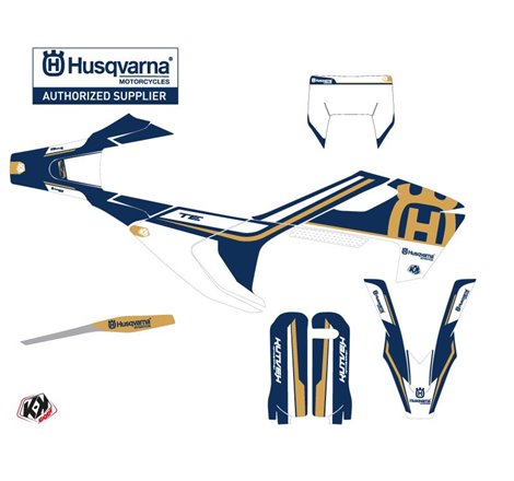 Kit Deco Moto Cross Heritage Husqvarna 300 TE Bleu