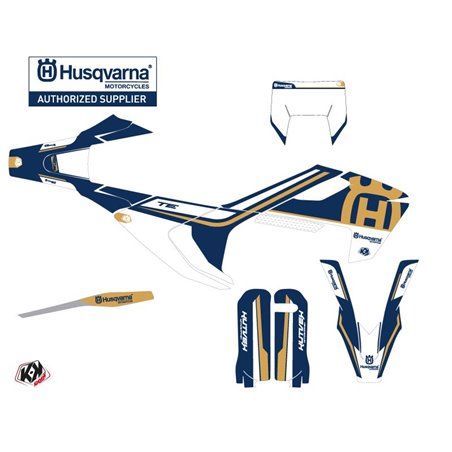 Kit Deco Moto Cross Heritage Husqvarna 300 TE Bleu