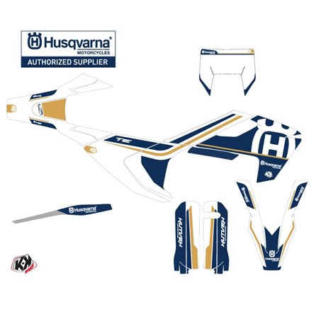 Kit Deco Moto Cross Heritage Husqvarna 300 TE Blanc