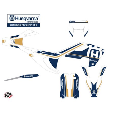 Kit Deco Moto Cross Heritage Husqvarna 300 TE Blanc