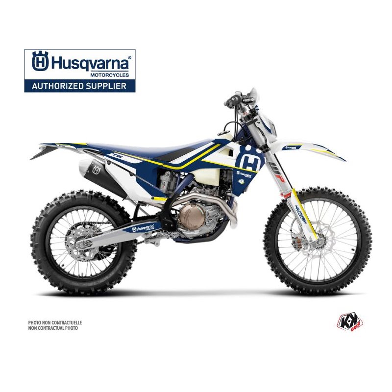 Kit Deco Moto Cross Heritage Husqvarna 300 TE Bleu Blanc