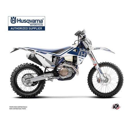 Kit Deco Moto Cross Heritage Husqvarna 300 TE Blanc Gris