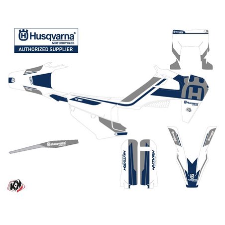 Kit Deco Moto Cross Heritage Husqvarna 300 TE Blanc Gris