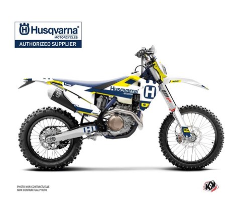 Kit Deco Moto Cross Block Husqvarna 300 TE Bleu Jaune