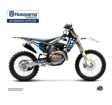 Kit Deco Moto Cross Legend Husqvarna 450 FE Bleu Blanc