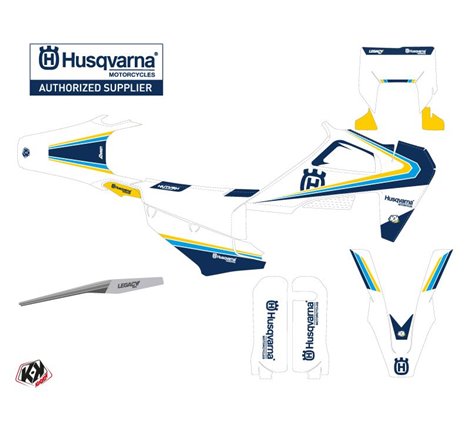 Kit Deco Moto Cross Legacy Husqvarna 501 FE Bleu Jaune