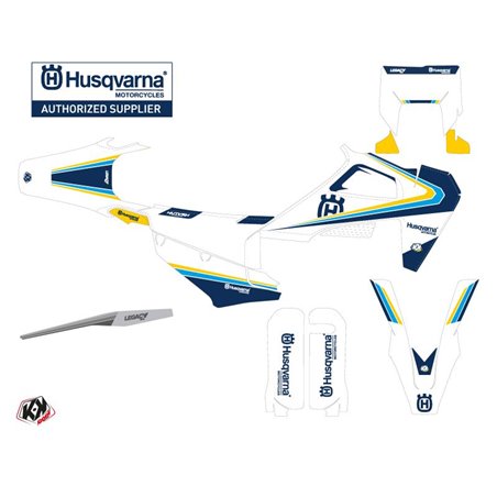 Kit Deco Moto Cross Legacy Husqvarna 501 FE Bleu Jaune