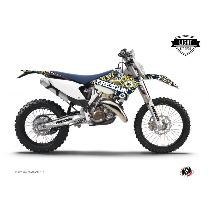 Kit Deco Moto Cross Freegun Eyed Husqvarna 501 FE Bleu Jaune