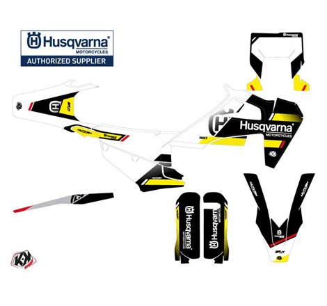 Kit Deco Moto Cross Split Husqvarna 501 FE Noir Jaune